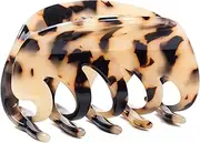 (A) - Prettyou 7.6cm Handmade Celluloid French Design Barrettes Hair Claw Tortoise Shell Luxury Fashion Accessories Hair Clip for Women (A)