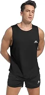 [LORSPORTCH] Men's Tank Top, Fitness T-Shirt, Muscle Fitness Training Running Shirt, Fitness Tank Top, Sleeveless T-Shirt, Black, L