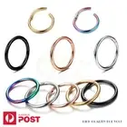 1-6x Piercing Nose Hoop Sleeper Clicker Ring Septum Ear Surgical Steel Jewellery