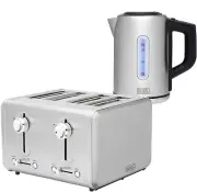 Black & Decker Kettle & 4 Slice Toaster Kitchen Combo Set Stainless Steel Kit