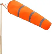 ANLEY 40-Inch Windsock - Rip-stop Polyester Wind Direction Measurement Sock Bag with Reflective Belt - For Outdoors Airport Farm & Park - Orange 3.3 Feet