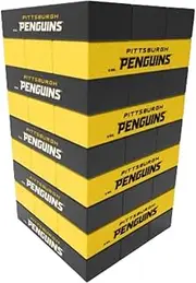 Rico Industries NHL Pittsburgh Penguins Mini Travel Team Tower Mini Team Travel Team Tower - Wood Stackem Game