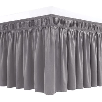 Biscaynebay Wrap Around Bed Skirts for Queen Size Beds Extra Long Drop of 21",
