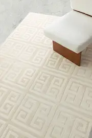 Loopsie Dakhla Textured Geometric Neutral Washable Rug