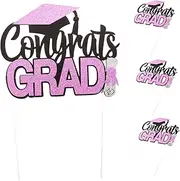 TOPPERFUN 4pcs Graduation Row Cupcake Ornaments Cupcake Toppers 2023 Delicate Cupcake Toppers 2023 Graduation Party Supplies 2023 Graduation Cake Topper 2023 Cake Toppers Snack Paper mini