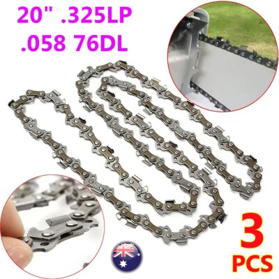 3x 20" Chainsaw Chain .325 058 76DL for Baumr-Ag MTM YUKON BAUS Giantz 62cc Bar