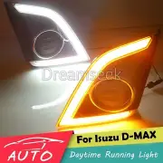 DRL LED DAYTIME RUNNING LIGHT FOG LAMP FOR ISUZU D-MAX 2016 2017 W/ TURN SIGNAL