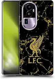 Head Case Designs Officially Licensed Liverpool Football Club Black & Gold Marble Crest & Liverbird Patterns 1 Soft Gel Case Compatible with Oppo Reno10 Pro+