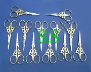 36 EMBROIDERY SCISSORS 3.5" GOLD PLATED SEWING CRAFT