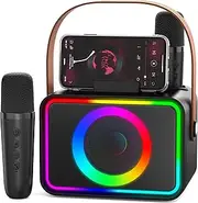 Karaoke Machine: Wowstar Karaoke System with 2 Karaoke Microphones for Adults Children - Portable Karaoke Box Bluetooth Speaker PA System Complete Set for Home Party, Church, Picnic, Outdoor
