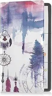 [Caihoyu] Pu Leather Car Registration and Insurance Card Holder Men Women Auto Truck Comparment Accessories Case for Driver License, Cards & Essential Documents Western Cowboy Dream Catchers Deer Skulls