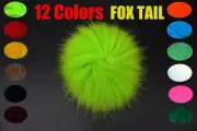 12 pcs Natural Fox Tail Hair Arctic Fox Polar Tail Streamer Fly Tying Materials