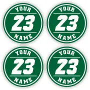 4x Baseball Bat Knob Decals Stickers Softball Decal Set Your Custom Name Number