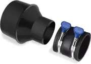 4" to 2-1/2" Hose Cone Reducer with 2-1/2" Dust Control Flex Cuff and Hose Clamp