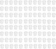 Yrhrol 100Pack White Silicone Rubber Replacement Mushroom EarTips Earbud Compatible for Motorola Kenwood Icom Yaesu Baofeng HYT Midland Cobra Radio Surveillance Acoustic Tube Earpiece Headset
