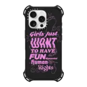 iPhone 16 Pro Bounce Case MagSafe Compatible FUNdamental Human Rights in Pink
