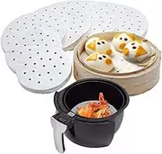 200pcs Air Fryer Liners, Steaming Paper, SourceTon 7inch/8.5 inch Bamboo Steamer Liners, Perforated Parchment Paper (White) for Air Fryer, Steaming Basket, Springform Cake Tin (7inch)