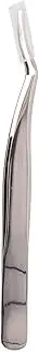Eyelashes Tweezer False Lash Application Stainless Steel Eyelash Extension Tool Curved, Ideal for All Eyelash Types and Eyebrow Trimming, Comfortable Grip, 5.16in (Pure gold (paste bag))