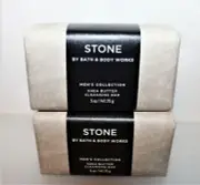 2 Bath & Body Works Men's Collection Stone Shea Butter Cleansing Bars Soaps