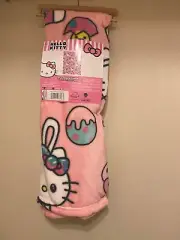 Hello Kitty Plush Silk Touch Throw Blanket 40x 50 Pink Bunny
