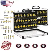Durable 35-Piece Router Bit Set with Tungsten Carbide, Ready for Any Project