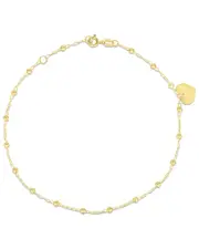 14K Italian Gold Bead Chain Anklet