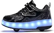 Ufatansy Kids Adults LED Shoes Light Up Wheels Roller Skates Flashing Fashion Sneakers for Unisex
