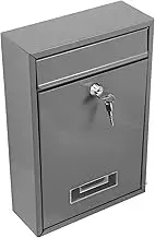WEKADRIN Locking Wall Mailbox with Slot for Letters Modern Metal Drop Box for Donations and Suggestions Capacity for Outdoor Use Secure Design with Key Access