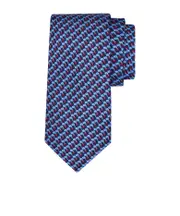 Elephant print silk tie One size Navy Blue/Sky Blue