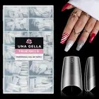 Medium Coffin Gel Nail Tips Pre-Buff Full Matte 504Pcs Coffin Gel Nail X Tips Ha