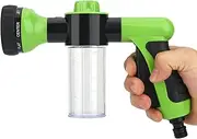 Car Washing Foam Gun, Garden Hose Foam Blaster Adjustable Water Spray Cleaning Foam Cannon(Green)