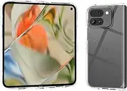[rooCASE] Plexis Clear Case Compatible with Google Pixel 9 Pro Fold, Slim Transparent Cover with TPU Bumper, Crystal Glass Clear, Acrylic Anti-Scratch Resistant, Shockproof