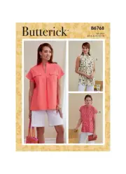 Butterick Sewing Pattern B6768 Misses Tops Pullover Variations Sizes 14-22 UNCUT