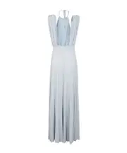 belted lurex maxi dress IT44,IT42 SKY BLUE