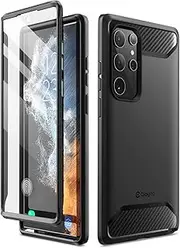 Clayco Xenon Case for Samsung Galaxy S22 Ultra 5G, [Built-in Screen Protector] Full-Body Rugged Cover Compatible with Fingerprint Reader, 6.8 inch 2022 Release (Black)