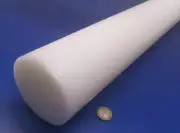 UHMW White Round Rod 3.50" Diameter x 48" Long, 1 Unit, Extruded
