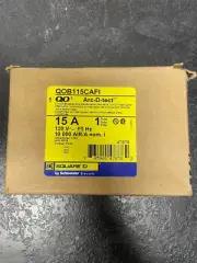 SQUARE D QOB115CAFI Circuit Breaker,15A,Bolt On,120/240V,1P