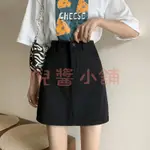 高腰牛仔短裙 女夏款A字裙 顯瘦百搭大碼 黑色包臀半身裙子【倪醬小鋪】