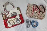 Brighton All That Glitters Tote Canvas Bag Hand-Painted New, Xmas Bag & 3 Tins