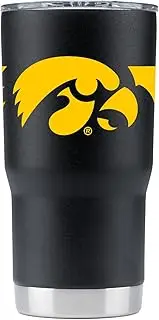 Gametime Sidekicks Iowa Hawkeyes 20oz Black Tumbler - Officially Licensed, 18/8 Stainless Steel, Double-walled, Vacuum-insulated, UV LED Printed Logos, Sweatless, Stays Hot/Cold - 360 Wrap
