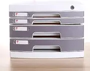Office File Cabinet Desktop Data File Storage with Lock 4 Drawers PP Material with Index Label Storage Box