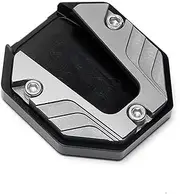 Stand Pad CNC Aluminum Alloy Motorcycle Bike Kickstand Extender Foot Side Stand Extension Pad Support Plate Anti-skid Lift Stand(Titanium)