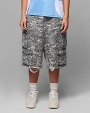 [LOITER] Loiter Collateral Cargo Shorts Snow Camo - Size 34 34 Snow Camo