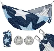 Yellow and Blue Stars 330lb Capacity Hammocks with Portabl Carry Bag Portable Hammock for Outside Camping Essentials hamaca para acampar