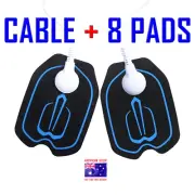HiDow TENS EMS compatible ELECTRODE PADS CABLE WIRE LEAD CORD + 8 PREMIUM PADS