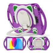 Nevenka Cat Tablet Case For iPad 10th Kids Friendly with Handle Stand-Purple