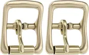 SING F LTD 2 Pcs 20mm Solid Brass Hobble Roller Buckles Square Buckles Belt Strap Buckles Replacement Part Suitable for Belt Strap Boots Bags and DIY Leather Craft