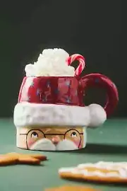 NWT Anthropologie ISABELA DOS SANTOS COZY MR. Santa Claus Christmas Mug