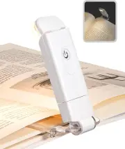 USB Rechargeable Book Reading Light, Warm White, Brightness Adjustable for Eye-P