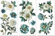 PLIGREAT 3 Sheets Vintage Flower Rub on Transfers for Crafts and Furniture, Gold Rimmed Ornate Rub on Transfer Stickers for DIY Wood Furniture Decoration Home Decor Transfer Paper